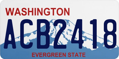 WA license plate ACB2418