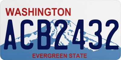 WA license plate ACB2432