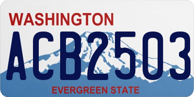 WA license plate ACB2503