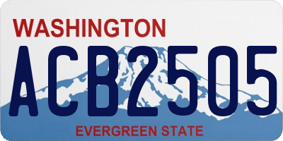 WA license plate ACB2505