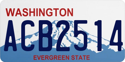WA license plate ACB2514
