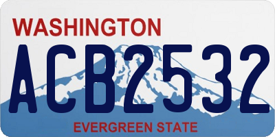 WA license plate ACB2532