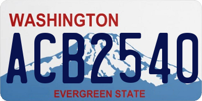 WA license plate ACB2540