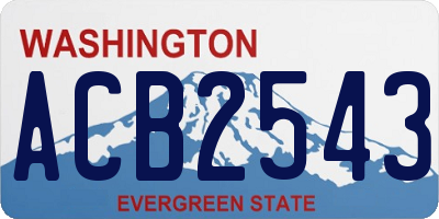 WA license plate ACB2543