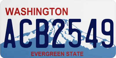 WA license plate ACB2549