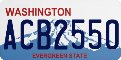 WA license plate ACB2550