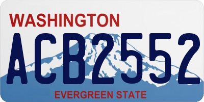 WA license plate ACB2552