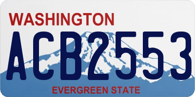 WA license plate ACB2553