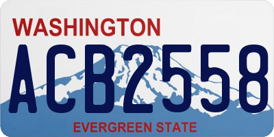 WA license plate ACB2558