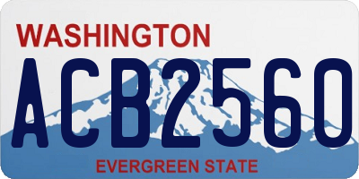 WA license plate ACB2560