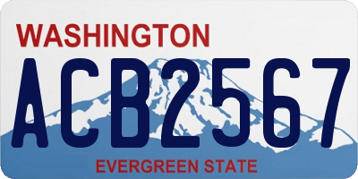 WA license plate ACB2567
