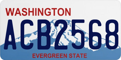 WA license plate ACB2568