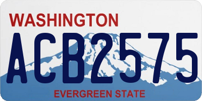 WA license plate ACB2575