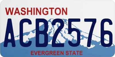 WA license plate ACB2576