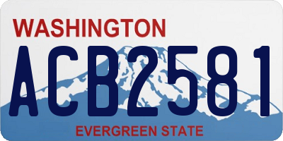 WA license plate ACB2581