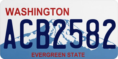 WA license plate ACB2582