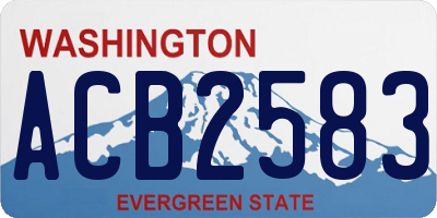 WA license plate ACB2583