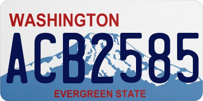 WA license plate ACB2585