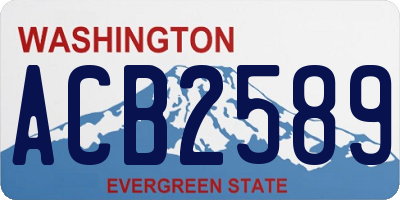WA license plate ACB2589
