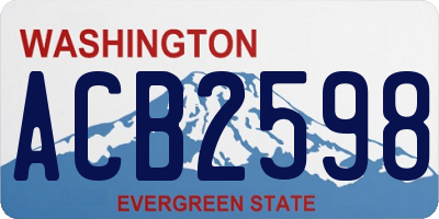WA license plate ACB2598