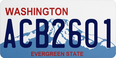 WA license plate ACB2601