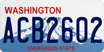 WA license plate ACB2602