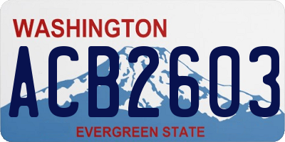 WA license plate ACB2603
