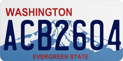 WA license plate ACB2604