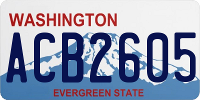 WA license plate ACB2605