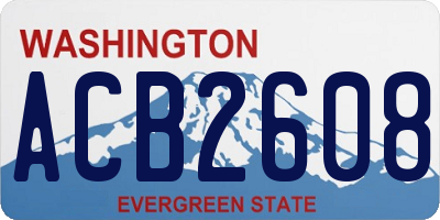 WA license plate ACB2608