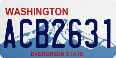 WA license plate ACB2631