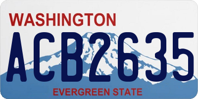 WA license plate ACB2635