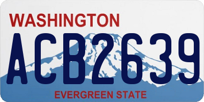 WA license plate ACB2639