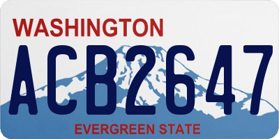 WA license plate ACB2647