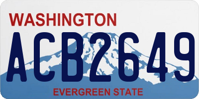 WA license plate ACB2649