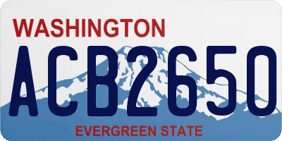 WA license plate ACB2650
