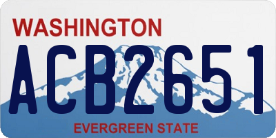 WA license plate ACB2651