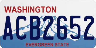 WA license plate ACB2652