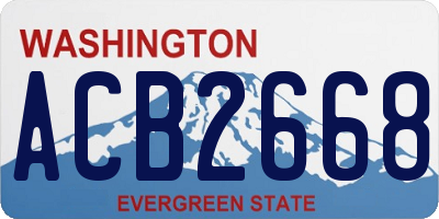 WA license plate ACB2668