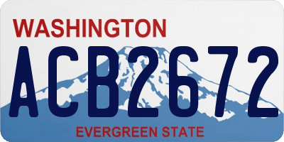 WA license plate ACB2672
