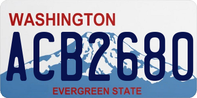 WA license plate ACB2680