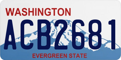 WA license plate ACB2681