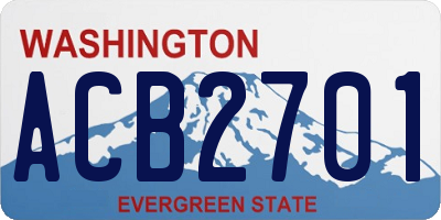 WA license plate ACB2701