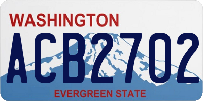 WA license plate ACB2702
