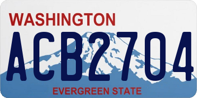 WA license plate ACB2704