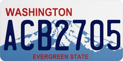 WA license plate ACB2705