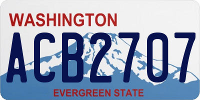 WA license plate ACB2707