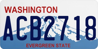 WA license plate ACB2718
