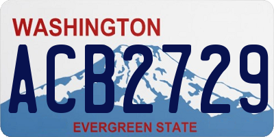 WA license plate ACB2729