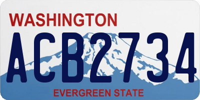 WA license plate ACB2734